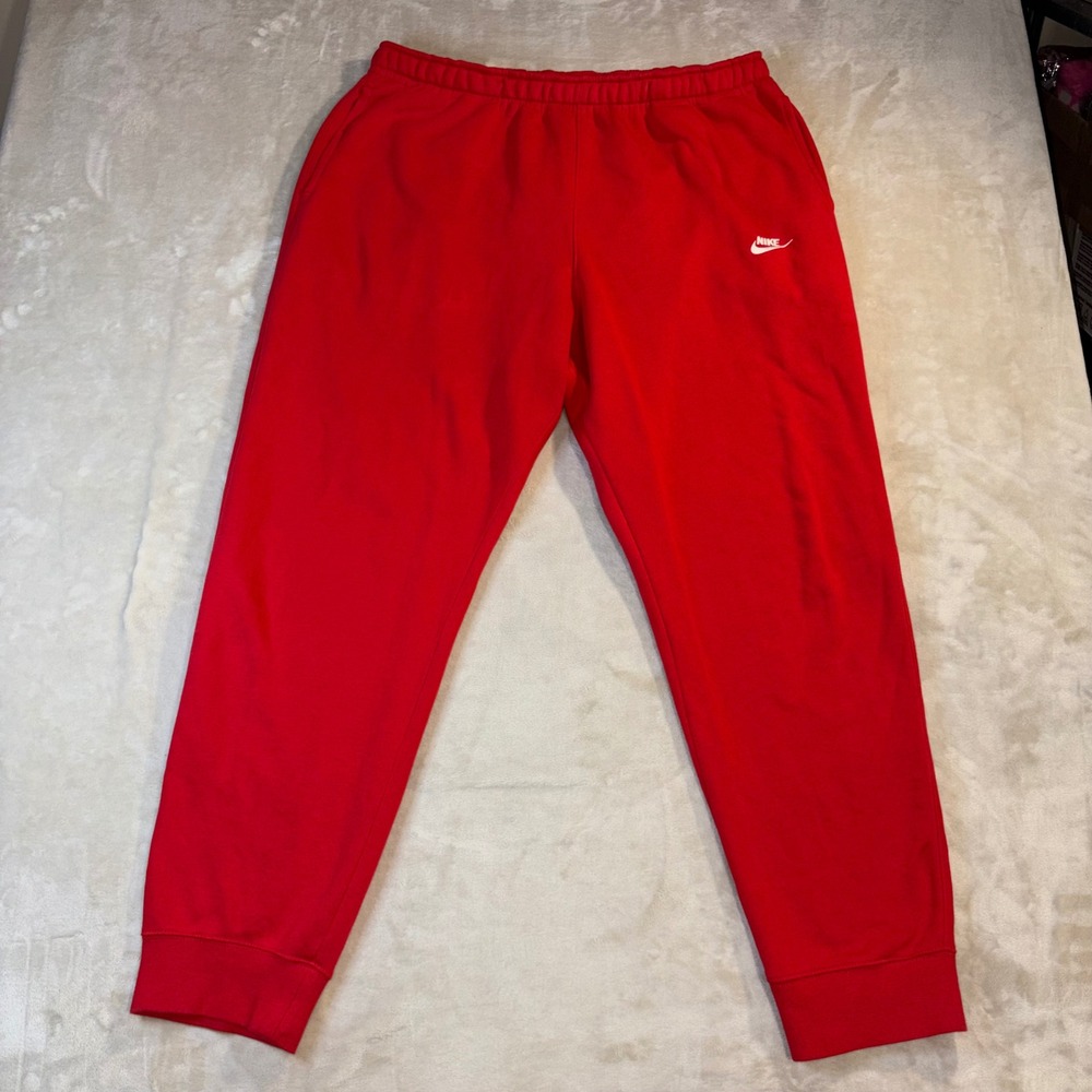 Nike Mens Sportswear Club Fleece Joggers Red 2XL Tall BV2671-657